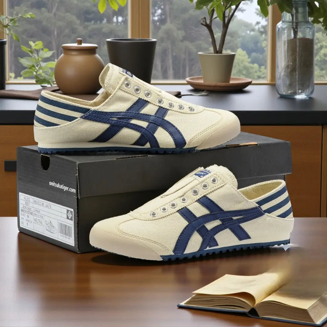 Onituska Tiger Mexico 66 Slip On Blue Stripes at Back For Mens (D-1775)