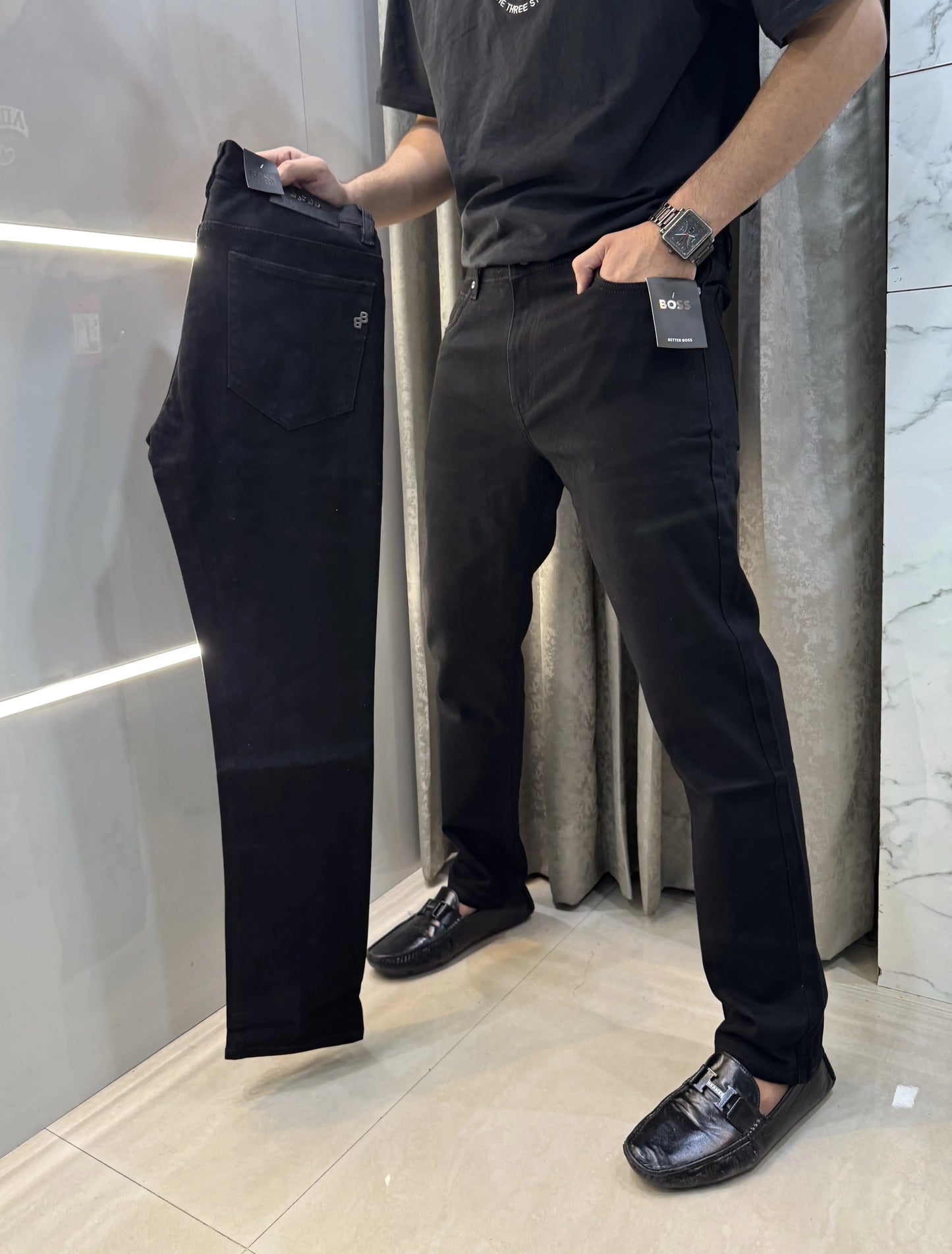 Hugo  Bos s Jet Black Premium Classic Denim