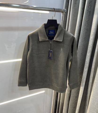 Ralph  Lauren Green Cord Imported Pull Sweatshirt
