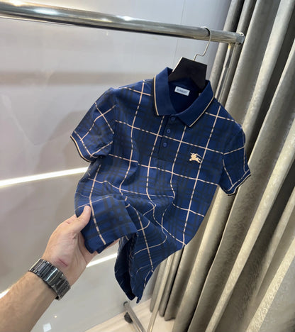 Burberr y Blue Logo Work Imported Polo T-Shirt
