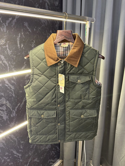 Burberr y Reversible Sleeveless Puffer Jacket (OLIVE)
