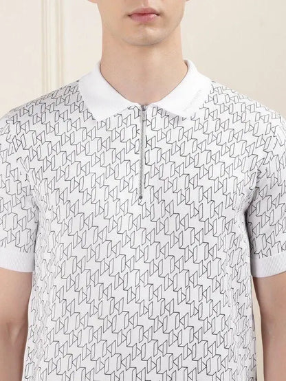 Karl Lagerfled White Imported Polo T-Shirt