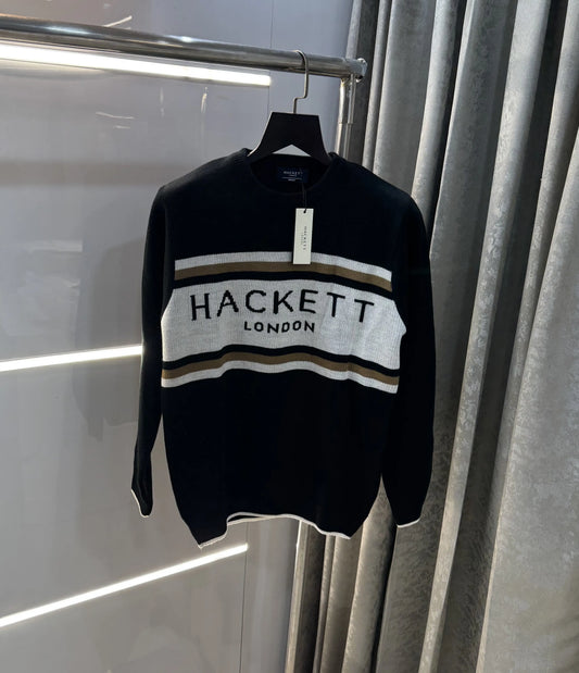 Hacket London Black Imported Knitted Pull Over