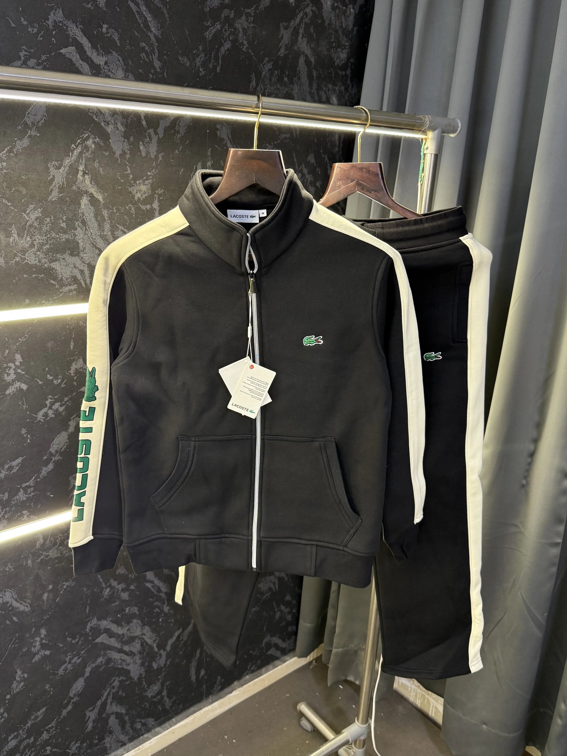 Lacost e Premium Tracksuit ( Black )