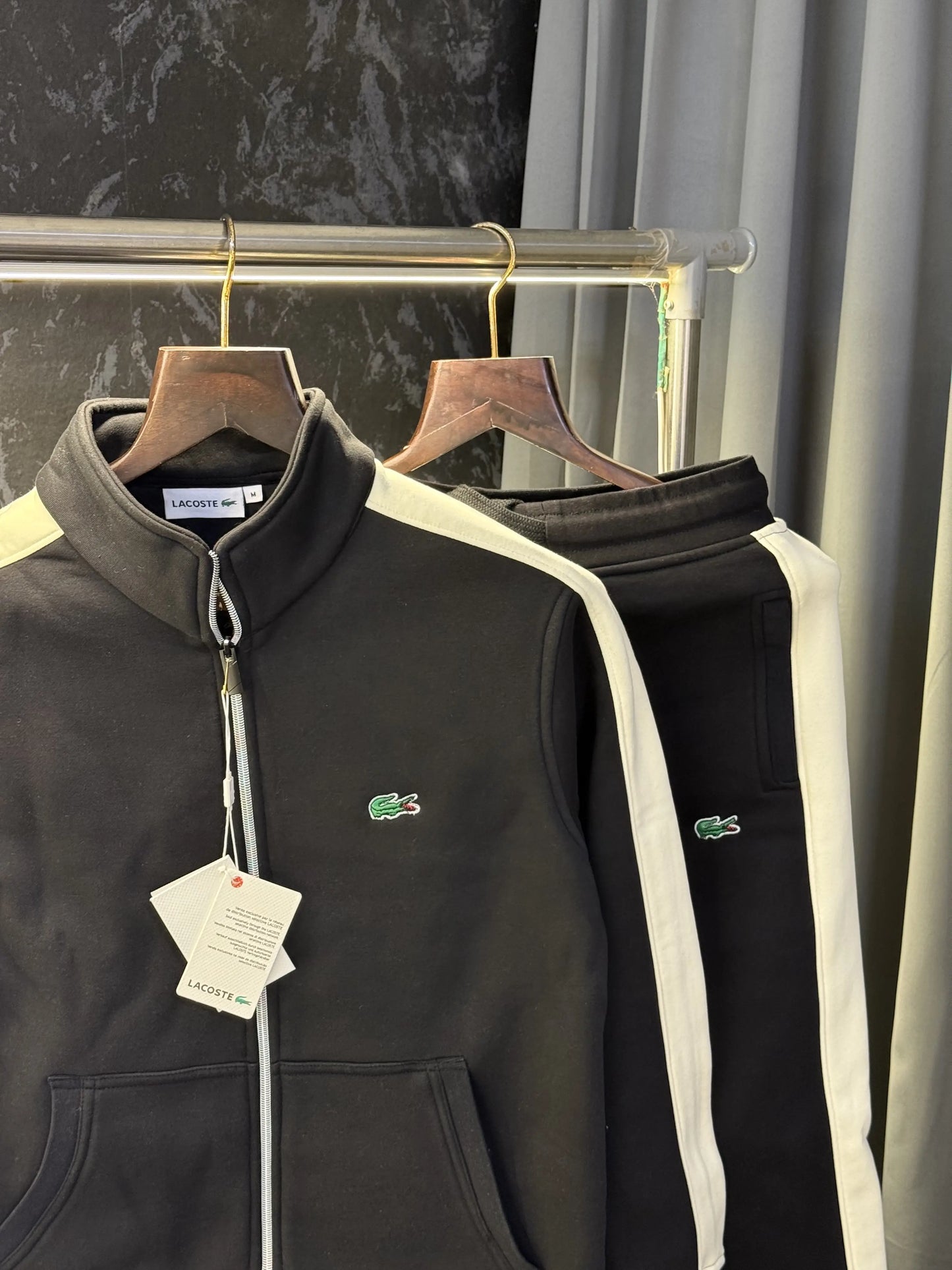 Lacost e Premium Tracksuit ( Black )