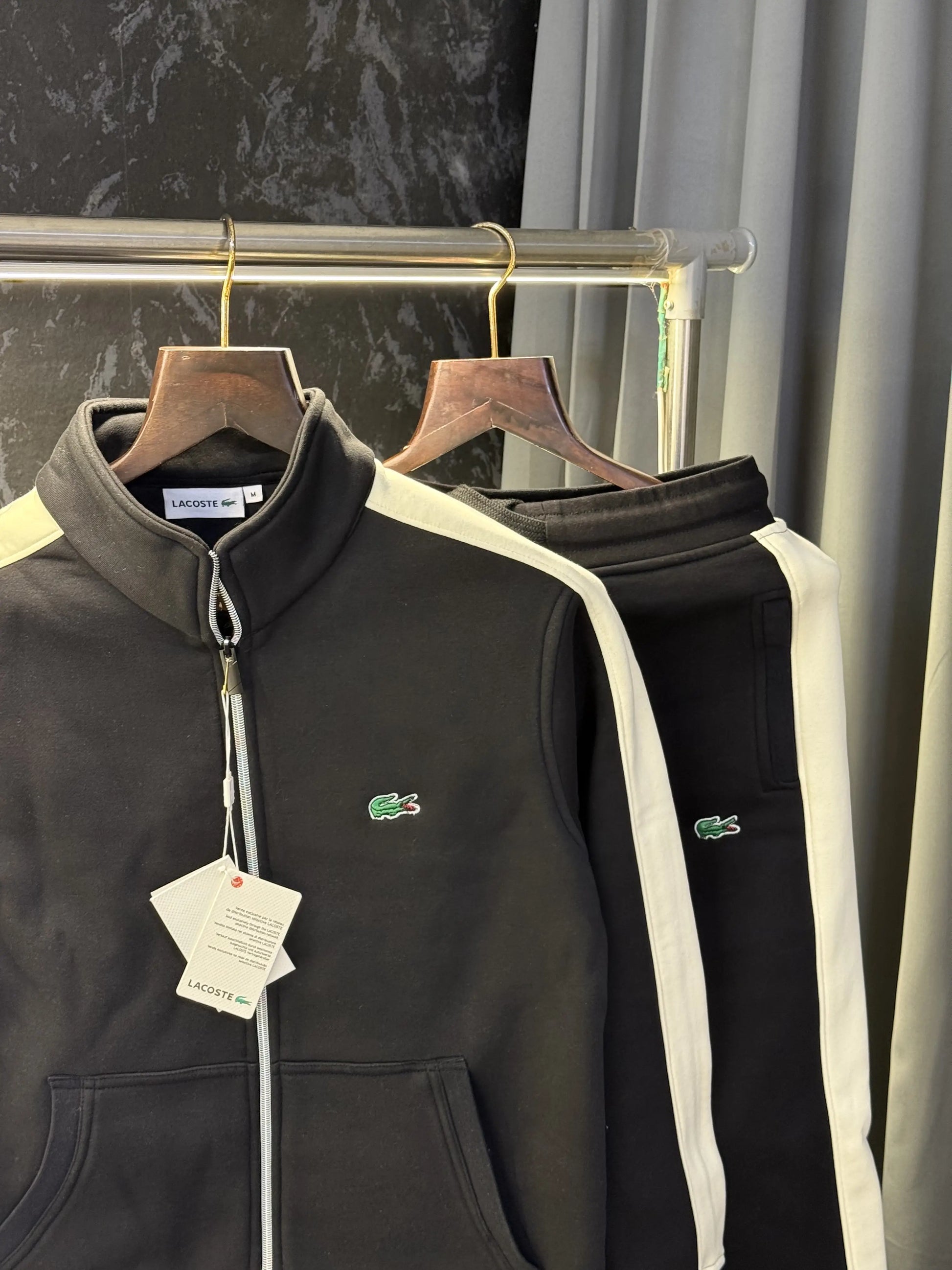 Lacost e Premium Tracksuit ( Black )
