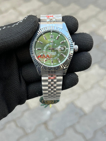 Role_x Sky Dweller Silver Green