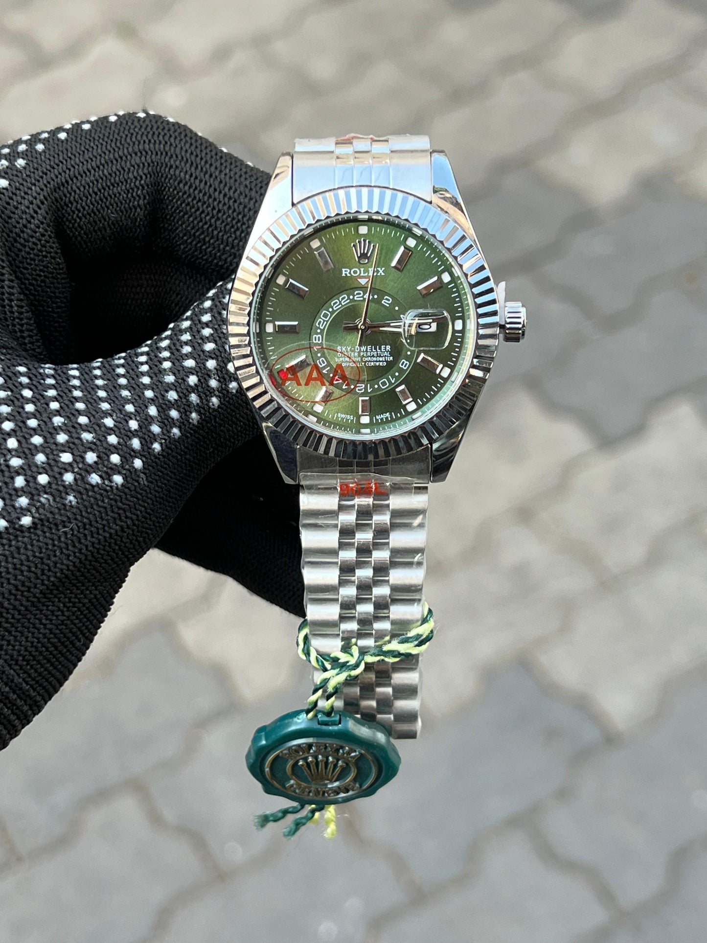 Role_x Sky Dweller Silver Green