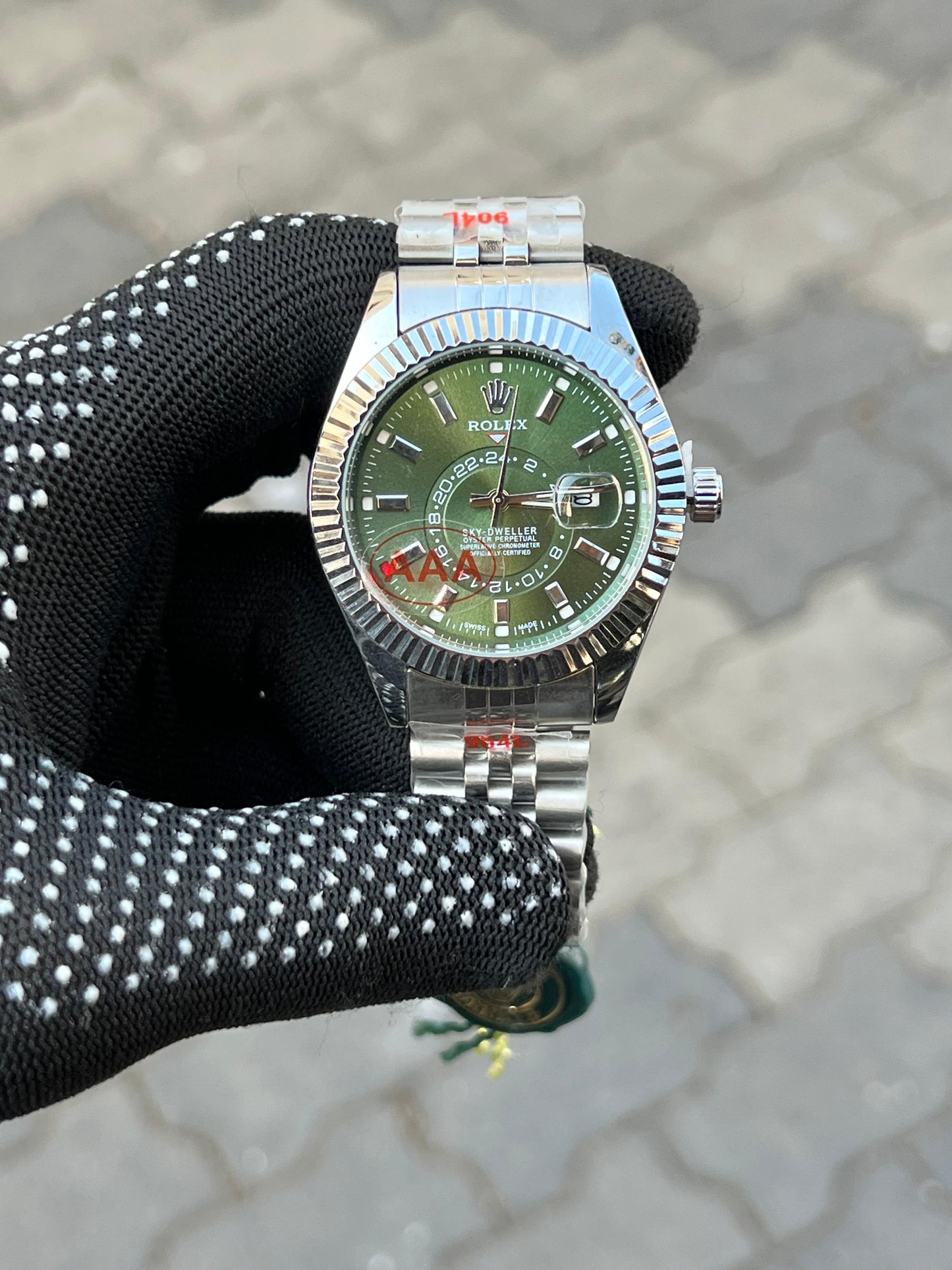 Role_x Sky Dweller Silver Green