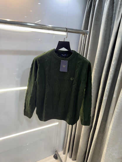 Fredperry Olive Green Embroidery Logo Imported Pull Over