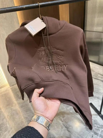 Burberr y Dark Brown Fleece Premium Hoodie