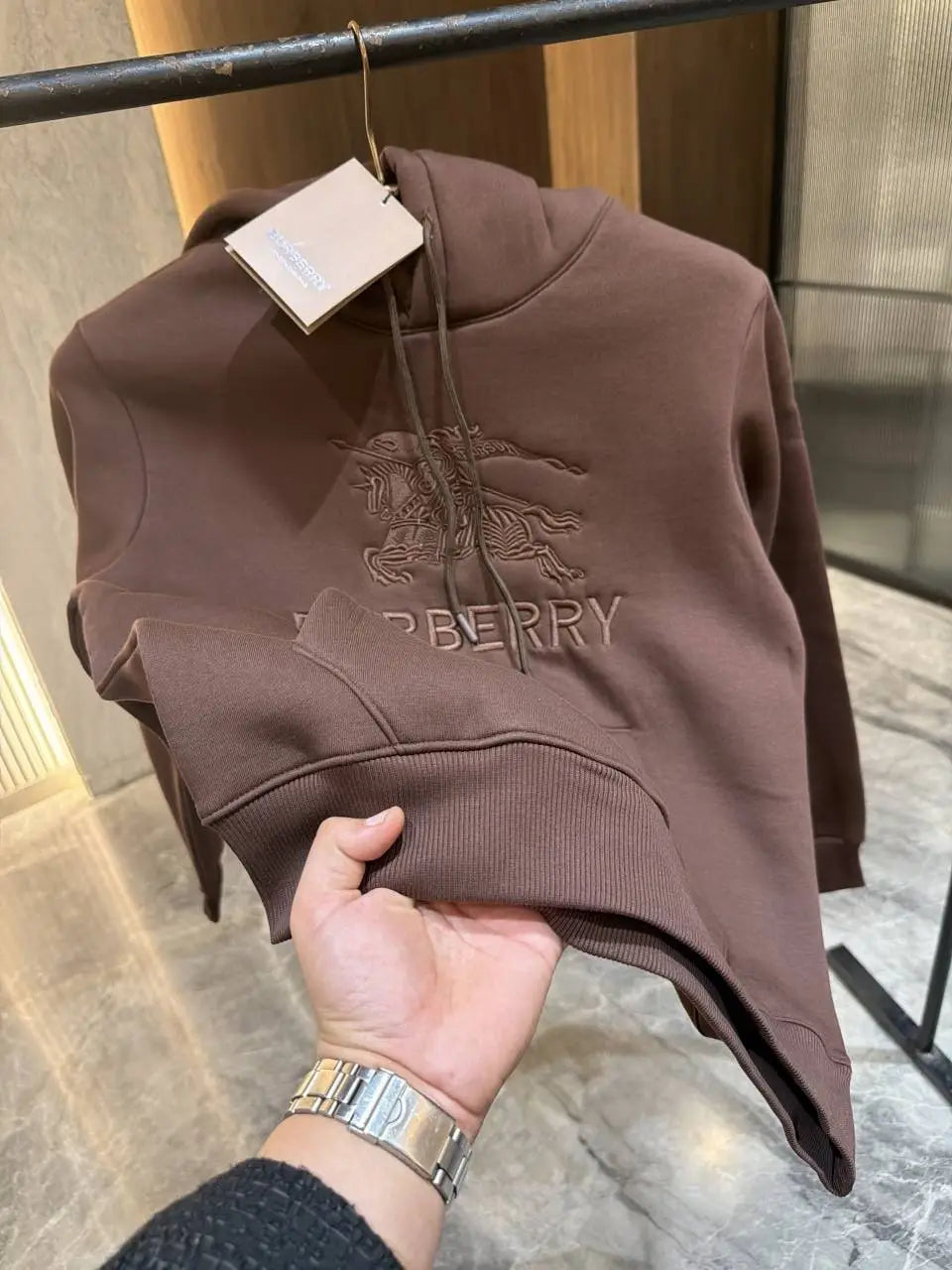Burberr y Dark Brown Fleece Premium Hoodie