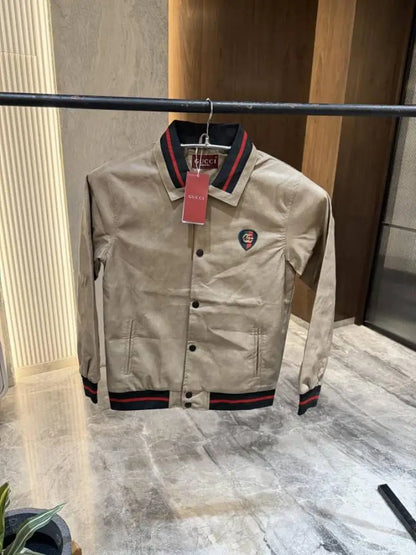 Gucc i Grey Pure leather Jacket