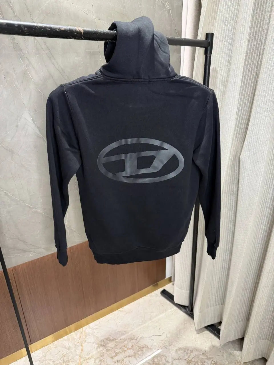 Diese_l Black Hoodie back side print