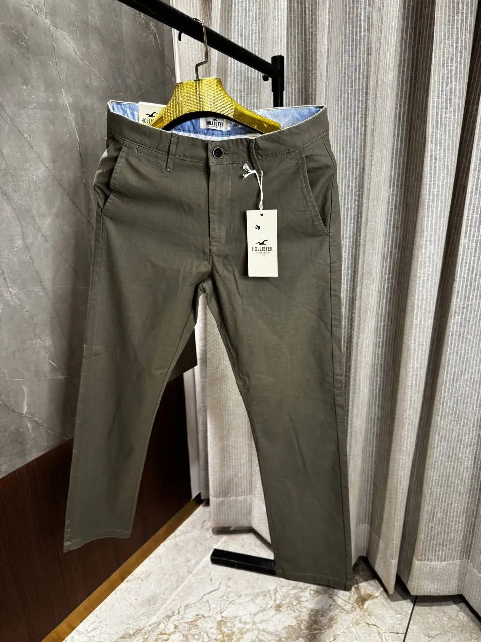 Hollister Dark green linen pants Chinos