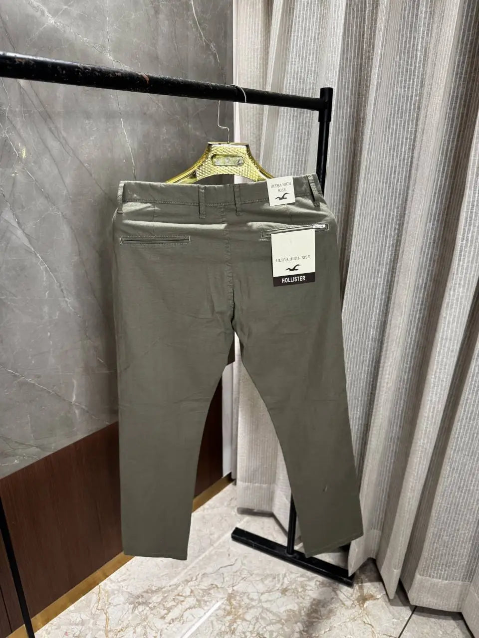 Hollister Dark green linen pants Chinos