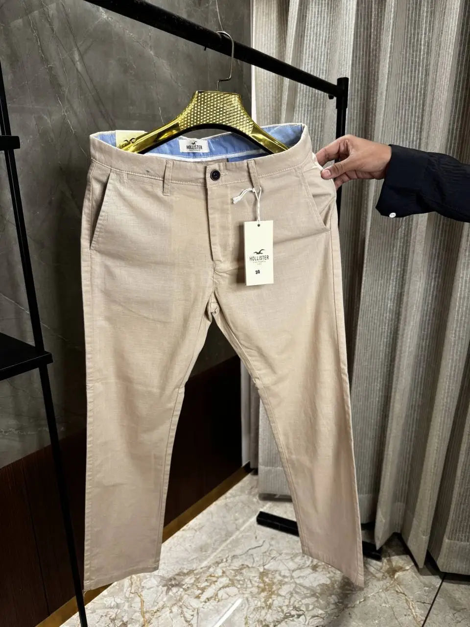Hollister Creme linen pants Chinos