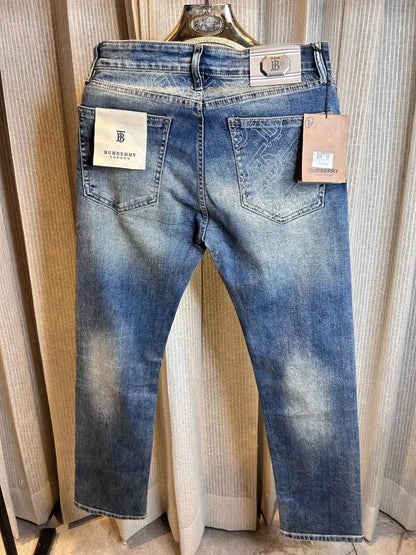 BURBERR_Y LIGHT WASH IMPORTED BACK WORK DENIM