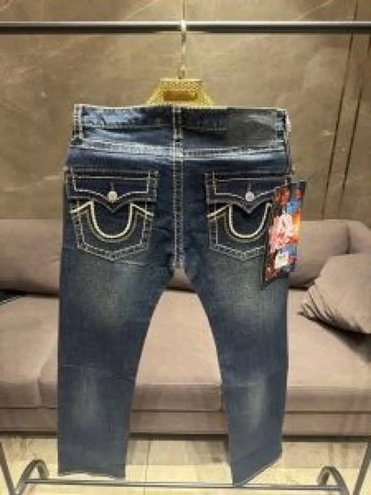 TRUE RELIGION DARK WASH PREMIUM THREAD IMPORTED DENIM