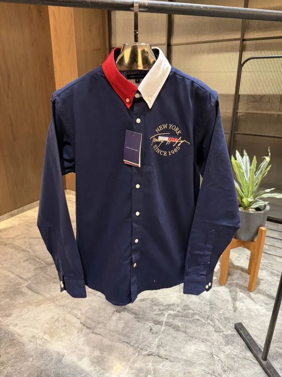 Tommy Hilfigher Navy Blue Premium Oxford Shirt