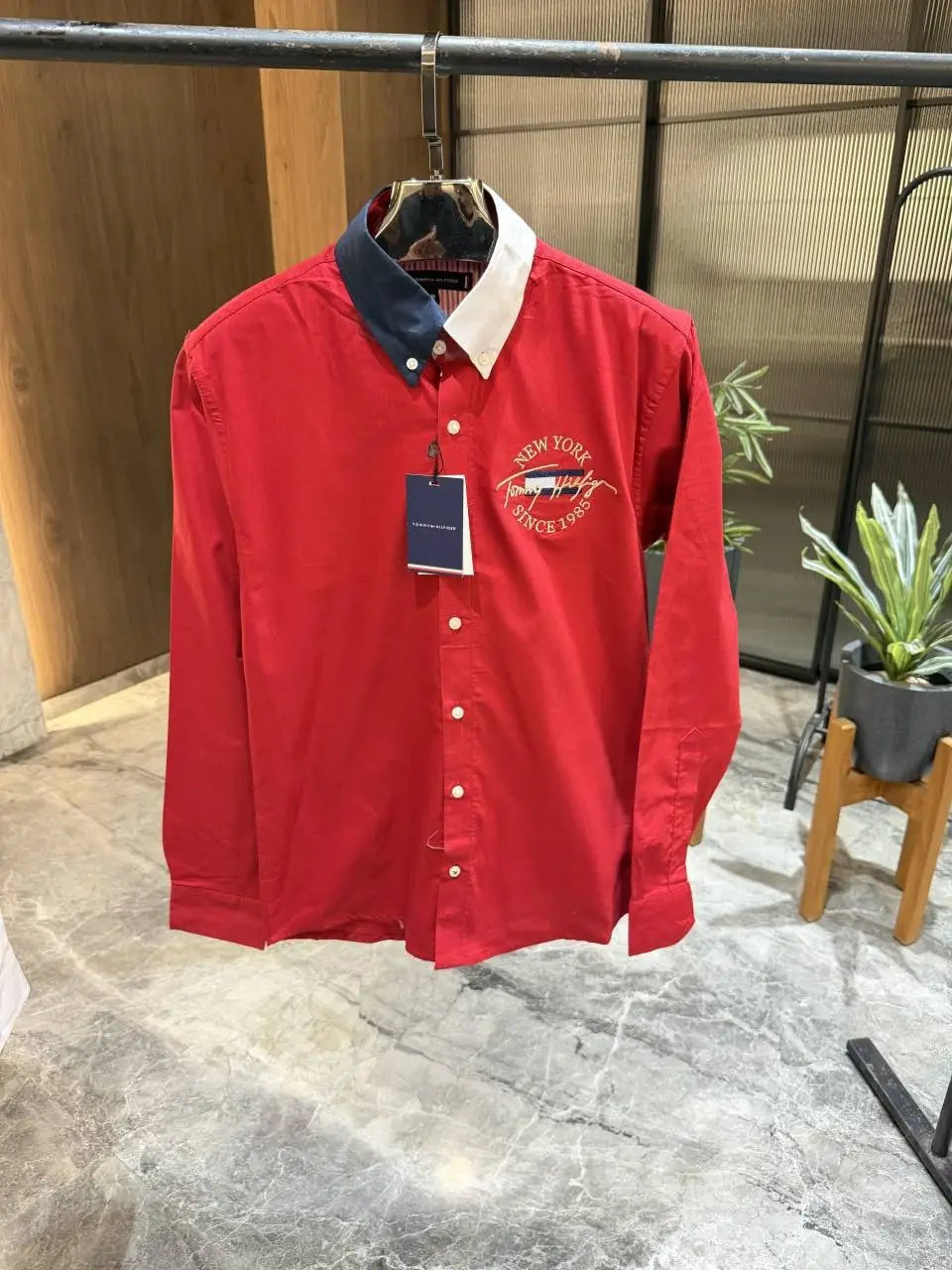 Tommy Hilfigher Red Premium Oxford Shirt