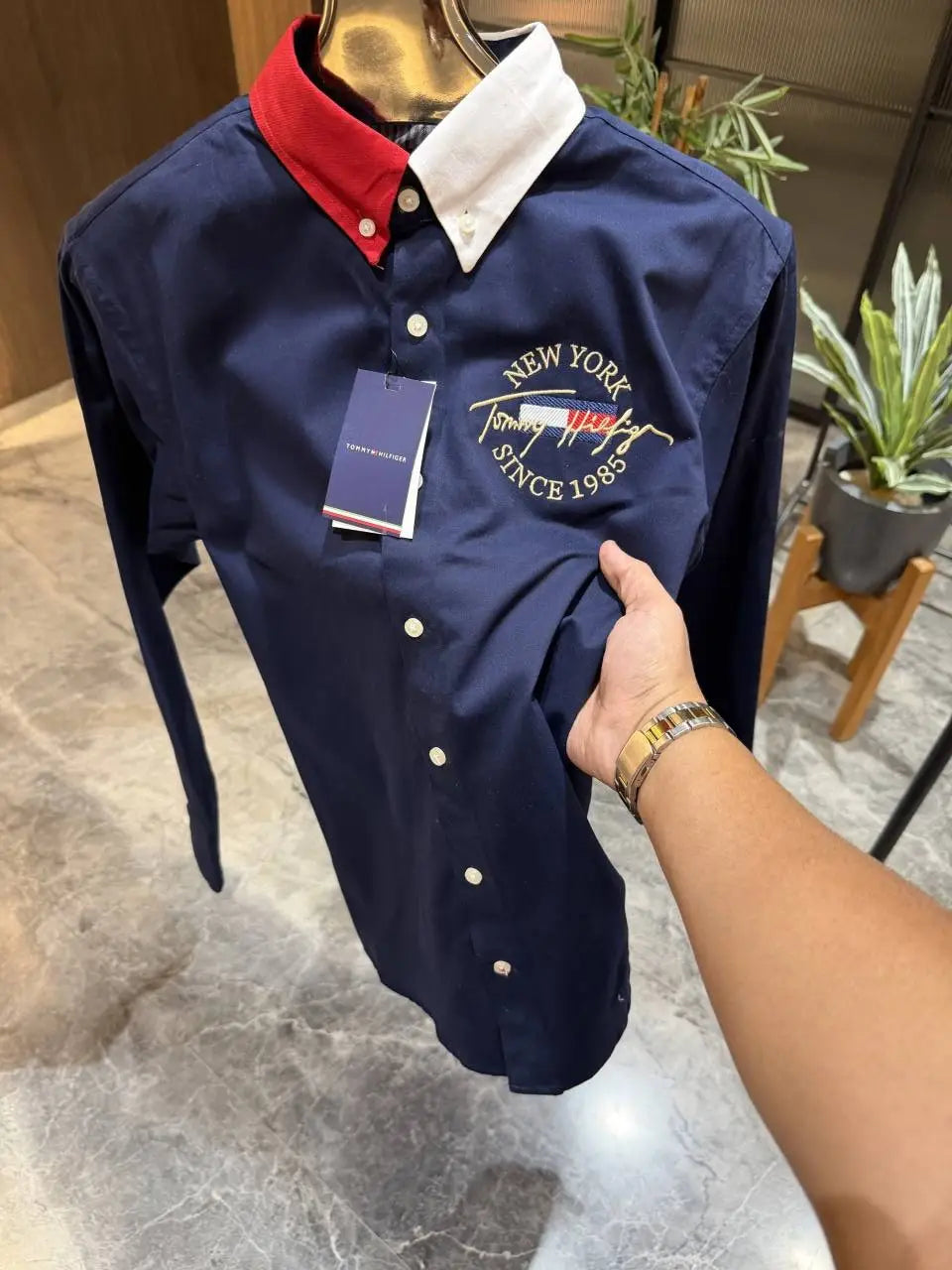 Tommy Hilfigher Navy Blue Premium Oxford Shirt