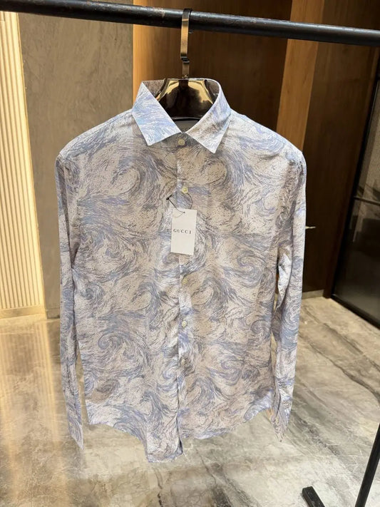 Gucc i Grey All over Printed Lycra Shirts