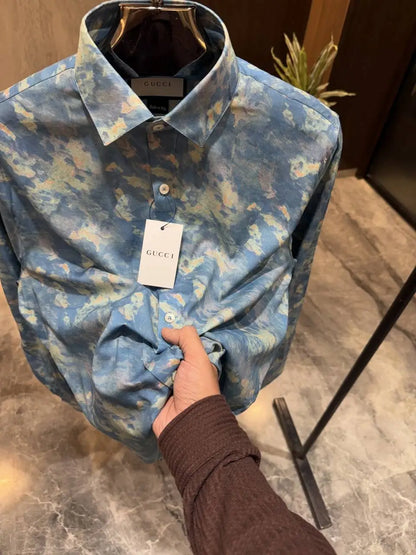 Gucc i Dark Green All over Printed Lycra Shirts