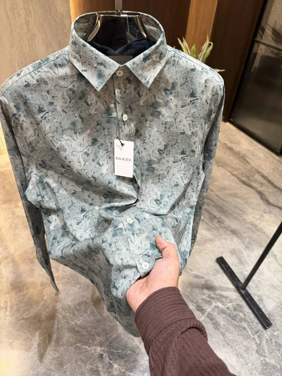 Gucc i Green All over Printed Lycra Shirts