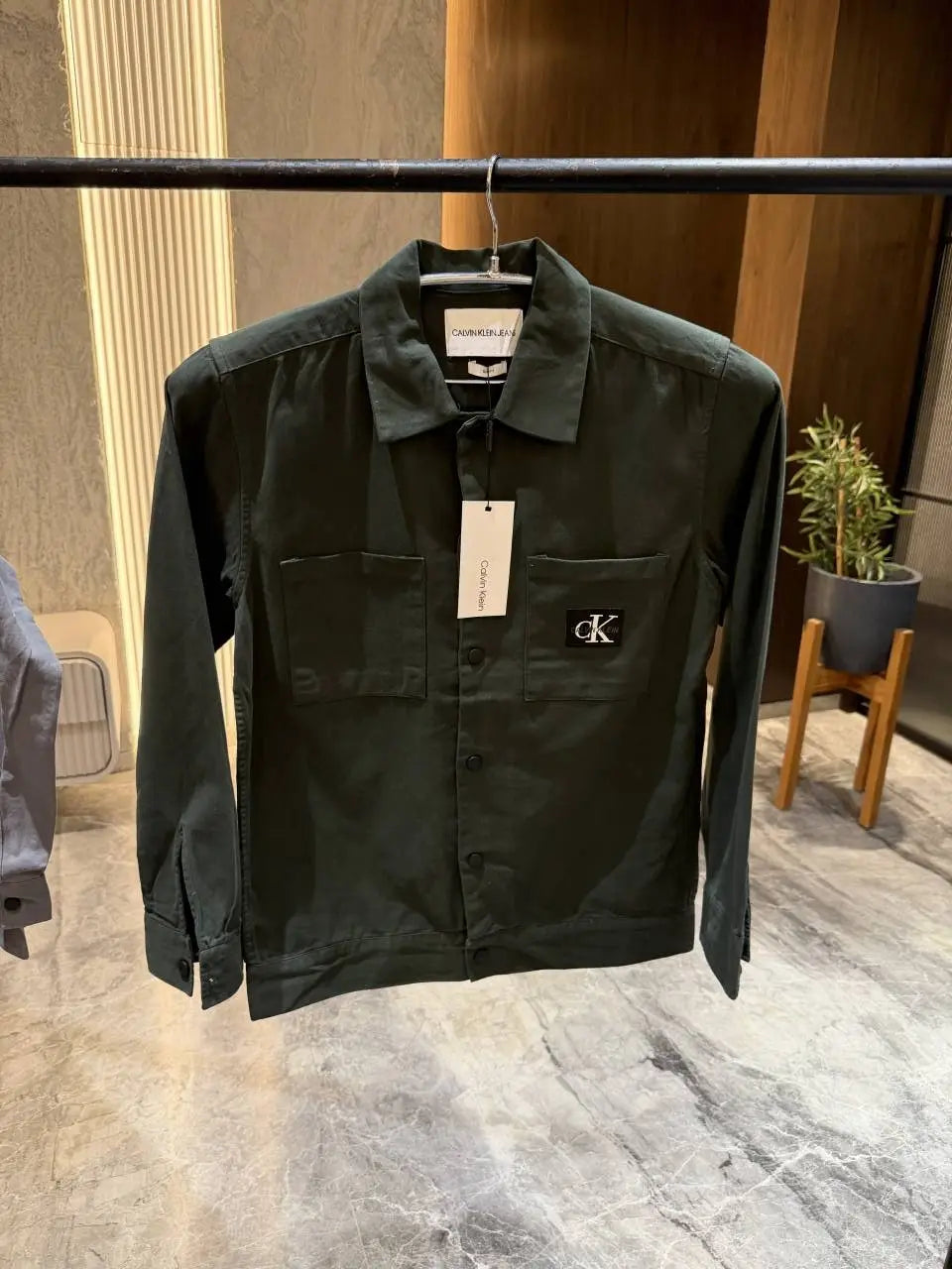 Calvin Klei n Bottle Green Double pocket Shacket