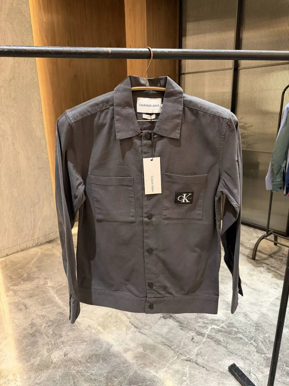 Calvin Klei n Dark grey Double pocket Shacket
