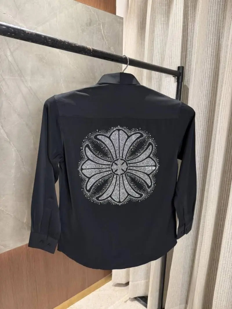 Chrome Hearts Black Satin Green Lycra shirt