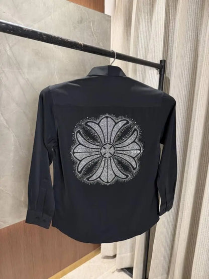 Chrome Hearts Black Satin Green Lycra shirt