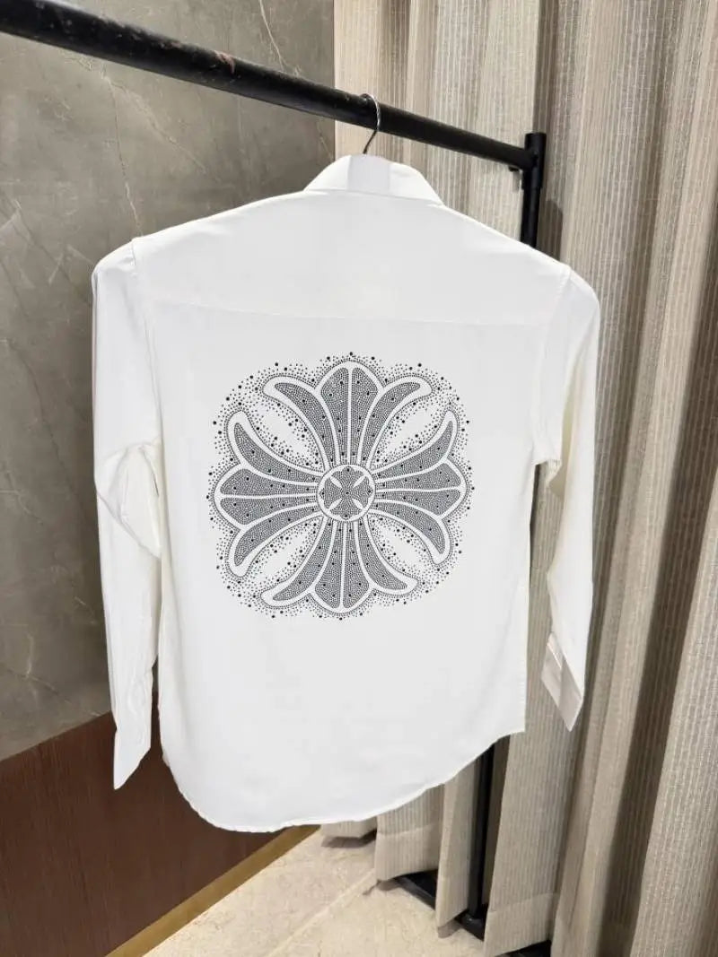 Chrome Hearts White Satin Green Lycra shirt