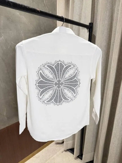 Chrome Hearts White Satin Green Lycra shirt