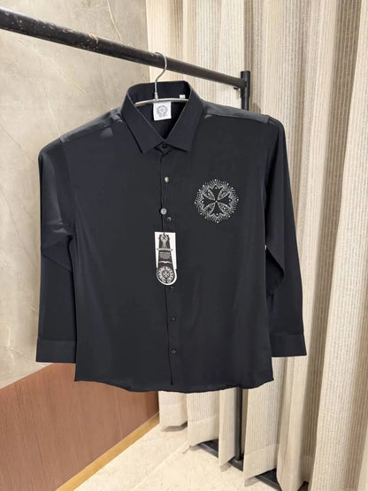 Chrome Hearts Black Satin Green Lycra shirt