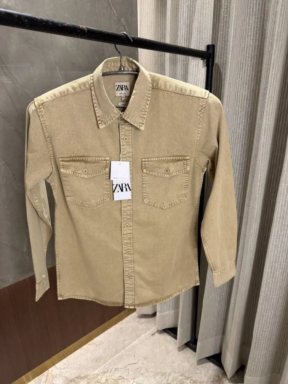 Zar_a Beige Denim Shirt Store Article