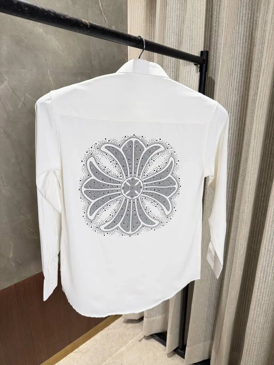 Chrome Hearts White Satin Green Lycra shirt