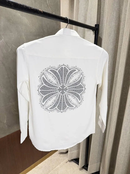 Chrome Hearts White Satin Green Lycra shirt