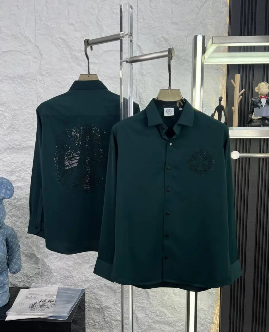 Chrome Hearts Green Satin Green Lycra shirt
