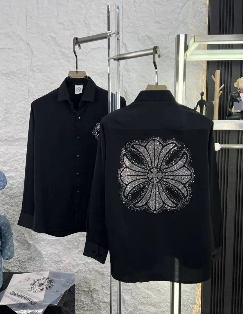 Chrome Hearts Black Satin Green Lycra shirt