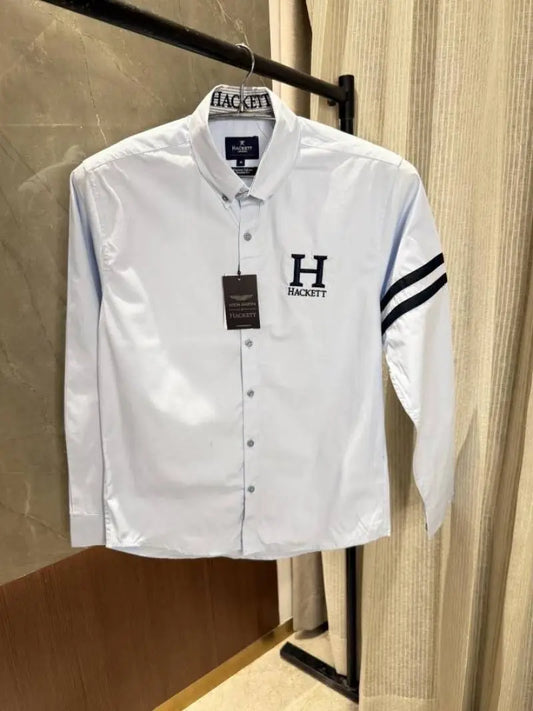 Hacket_t Aston Martin Sky Blue premium Oxford cotton shirt