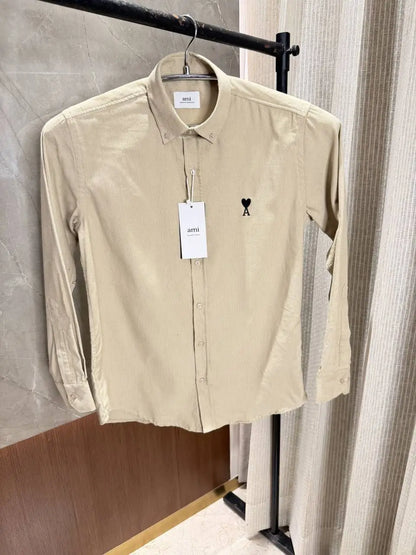 Ami Paris Beige Cod Roy Soft Cotton Fabric Imported Shirt