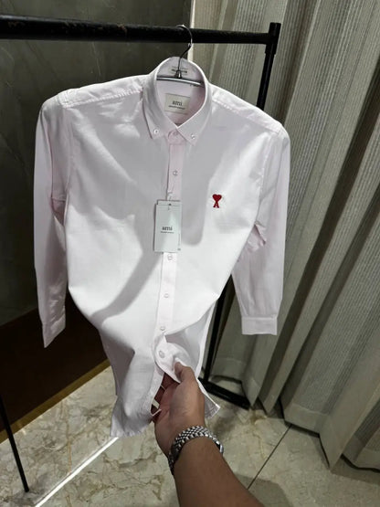 Ami Paris Baby pink colour Premium Oxford cotton shirt