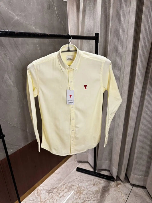 Ami Paris Yellow colour Premium Oxford cotton shirt