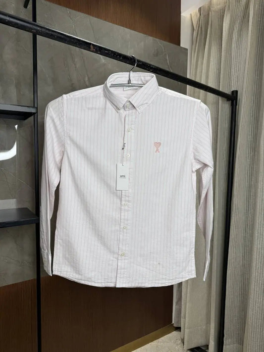 AMI PARIS PINK WHITE PREMIUM OXFORD SHIRT