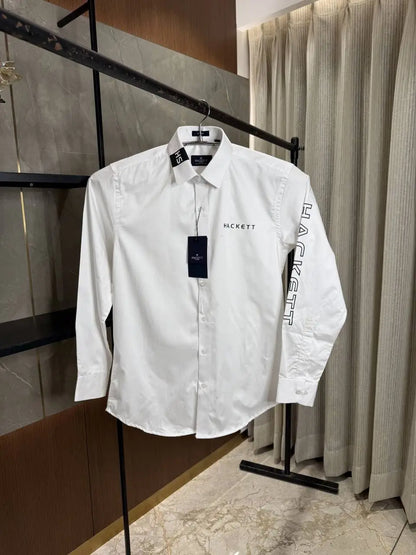 HACKET_T WHITE SIDE PRINT PREMIUM SHIRT
