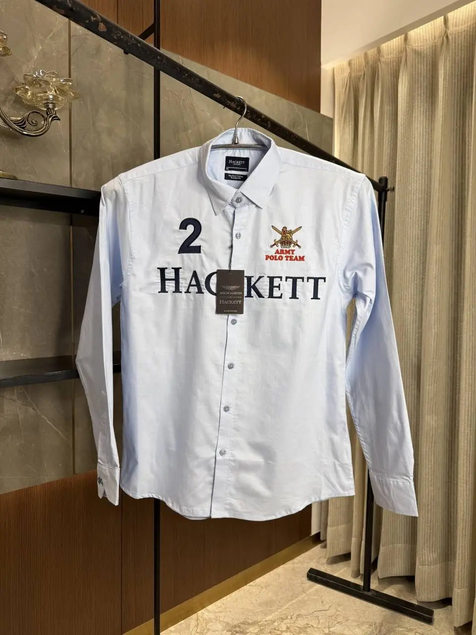 HACKET_T ASTON MARTIN SKY BLUE PREMIUM SHIRT