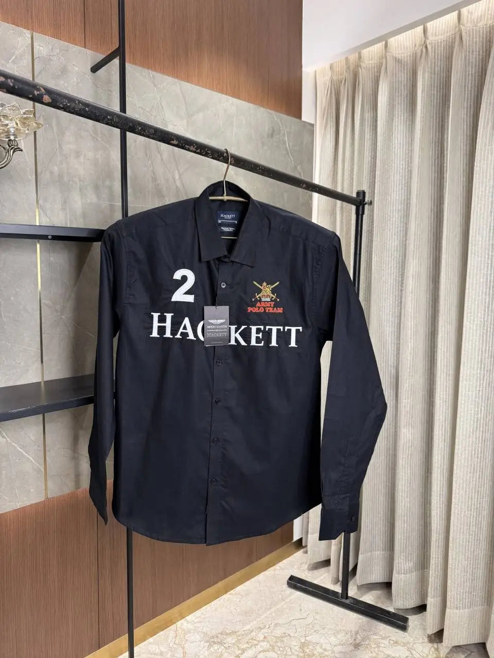 HACKET_T ASTON MARTIN BLACK PREMIUM SHIRT