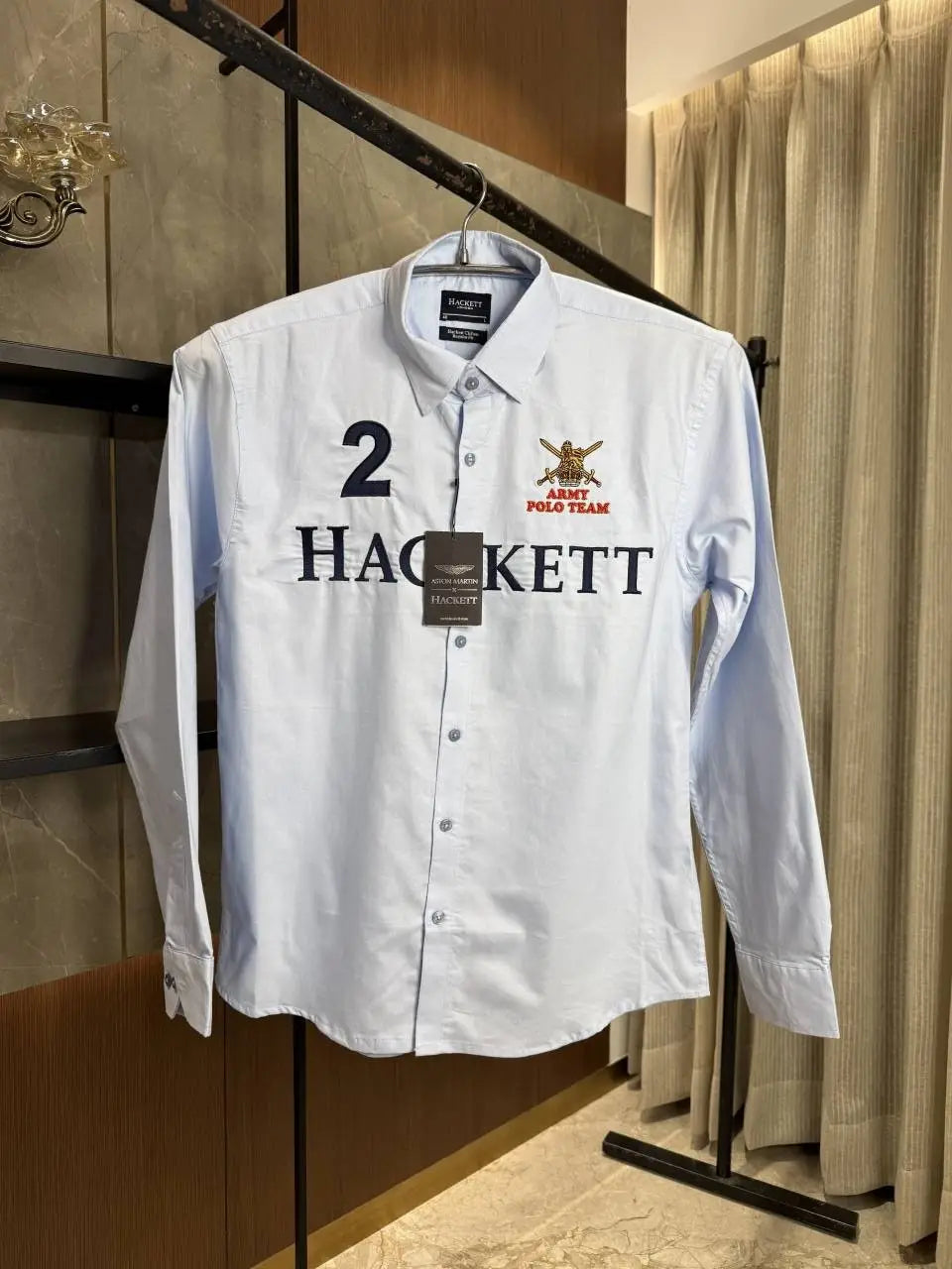 HACKET_T ASTON MARTIN SKY BLUE PREMIUM SHIRT